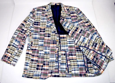 Abrigo Blazer Deportivo Vintage Patchwork Grant Thomas Talla 40-42 Años 80 Mezcla Algodón Foto 1 de 4