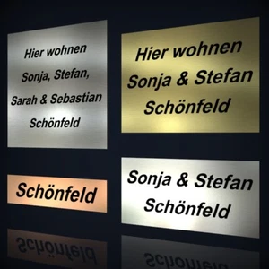 TÜRSCHILD BRIEFKASTENSCHILD KLINGELSCHILD IN EDELSTAHL-, KUPFER- ODER GOLDOPTIK - Bild 1 von 15