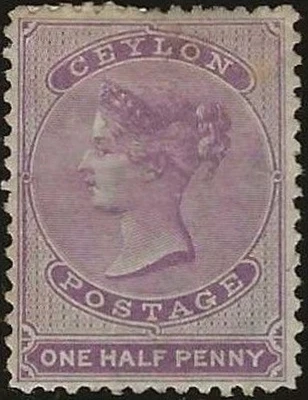 Ceylon QV 1863-66  ½d. Dull Mauve SG48  ☀ Mint No Gum - Image 1 of 2