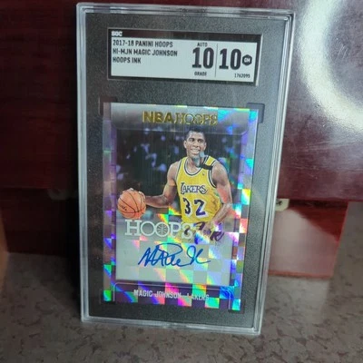 2017-18 Panini NBA Premium Stock - Hoops Ink Magic Johnson LAKERS PSA 10 POP 1 - Image 1 of 2