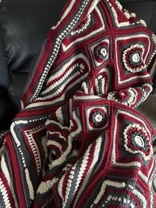 Handmade Crochet Afghan Throw Blanket 66 X 66 Inches - Picture 1 of 3
