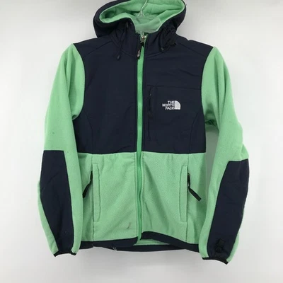 Chaqueta polar The North Face Denali juvenil mediana verde azul marino abrigo con cremallera niñas Foto 1 de 4