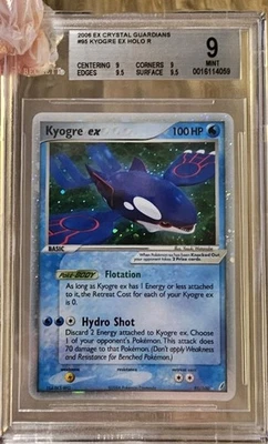 2006 POKEMON EX CRYSTAL GUARDIANS #95 KYOGRE EX-HOLO BGS 9 - Image 1 of 4