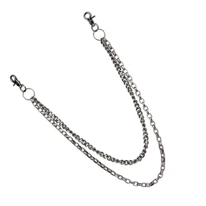 Cadena Cintura Aluminio Cadenas para Pantalones Hombre Pantalones Negros Hombre Punk - Imagen 1 de 11