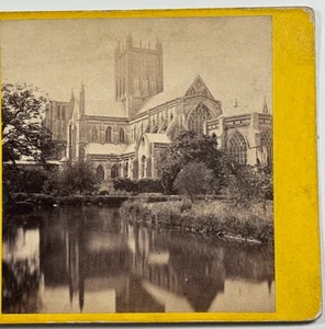 Wells Cathedral, Kapitelsaal, mit historischer architektonischer Stereoview-Karte - Bild 1 von 4