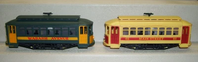 Vintage HO Mantua Tyco "Wabash Avenue" & "Main Street" Powered Trolleys (2) - Image 1 of 4