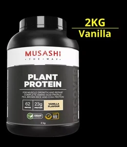 MUSASHI Plant Protein 2KG Powder - Vanilla Milkshake P22g, C2g & F3g Vegan - Picture 1 of 1