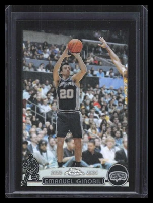 2003-04 Topps Chrome Black Refractor 95 Emanuel Manu Ginobili 269/500 - Image 1 of 2