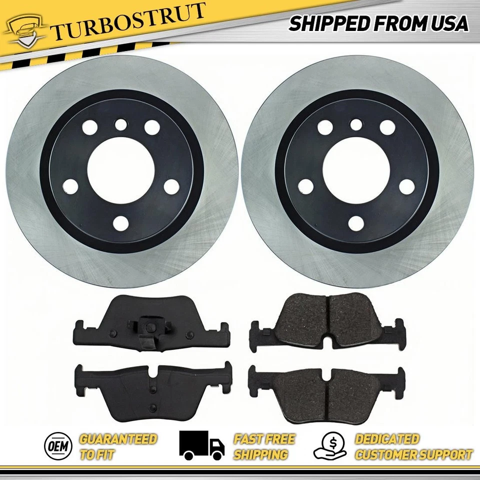 Kit de pastilhas de freio rotores de freio traseiros OE para 2012 2013 BMW 328i 3.0L garantia vitalícia - Imagem 1 de 2