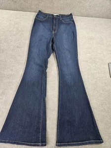 Vibrant M.I.U Jeans Womens 27 Dark Wash High Rise Flare Bell Bottom Stretch - Picture 1 of 14