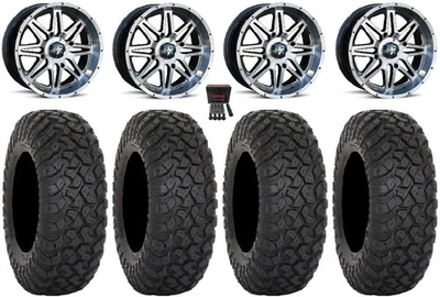 MSA Dark Tint Vibe 14" Wheels 28" RT320 Tires Yamaha Viking Wolverine - Imagem 1 de 4