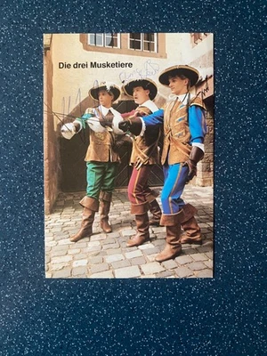 Autogrammkarte  Die drei Musketiere  M.Gerull, T. Zeiss,     Fechten  signiert - Bild 1 von 4