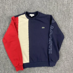 Lacoste Sweater Mens Small Crewneck Colorblock Pullover Spell Out Sweatshirt - Foto 1 di 10