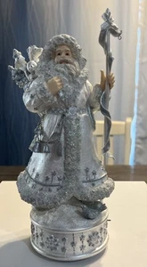 San Francisco Music Box Co. Silver Frost Weihnachtsmann Figur spielt "White Christmas" - Bild 1 von 5
