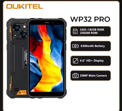 Oukitel WP32 Pro IP68 Rugged 24+256GB 6300mAh Unlocked NFC Android 14 Smartphone - Image 1 of 4