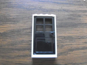 Lego New Black 4 Pane Door With White Frame 1 x 4 x 6 Dot - Picture 1 of 1