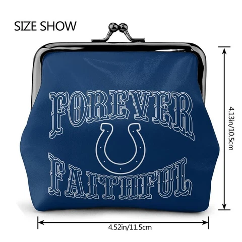 Indianapolis Colts Leather Coin Purse Change Purse "forever Faithful"  Wallet Cover