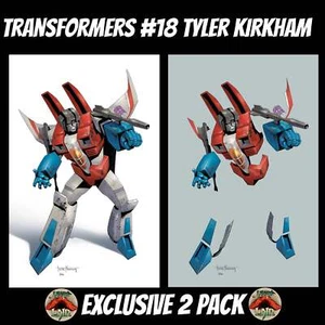 TRANSFORMERS #18 STARSCREAM NEGATIVE SPACE TYLER KIRKHAM VIRGIN VARIANT SET - Picture 1 of 3