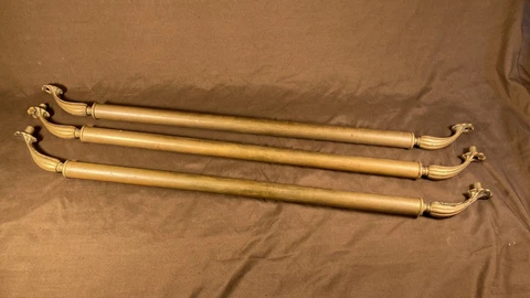 Lot of 3 Door Pull / Towel Bar Handle Bathroom Victorian Antique Brass Bronze Cover