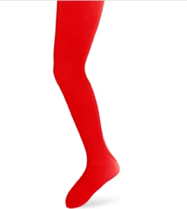 Music Legs Hosiery Girls C800 Opaque Tights Red Small - Picture 1 of 2