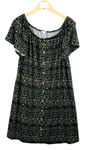 Modavista robe noire kaki femme taille 46/48 dames ladies dress black green - Imagen 1 de 8