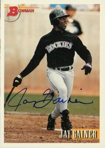 1993 Bowman JAY GAINER Signed Card autograph AUTO ROCKIES
