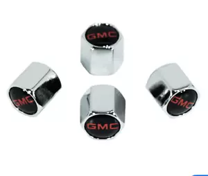 Set Tire Valve Stem Cap Wheel Rim Air Dust Covers Metal For GMC Chrome - Picture 1 of 1