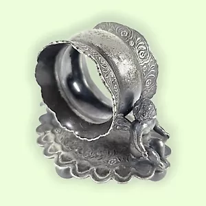 Anello tovagliolo figurativo placcato argento cherubini XIX secolo Putti Wilcox #01536 BELLO vintage - Foto 1 di 16