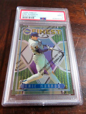 ERIC KARROS 1995 TOPPS FINEST W/COATING PSA RATED MINT 9 CARD NUMBER 58