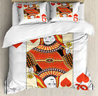 Queen Duvet Cover Set with Pillow Shams Playing Poker Card Deck Print