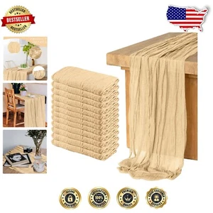 Versatile 12-Pack Cheesecloth Table Runner Set - Perfect for Romantic Events - Picture 1 of 9