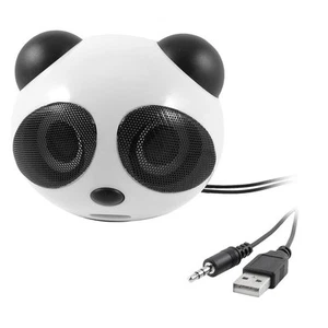 Lautsprecher USB Powered für PC Laptop AUX 3,5mm Klinke Panda in Schwarz/Weiß - Bild 1 von 6