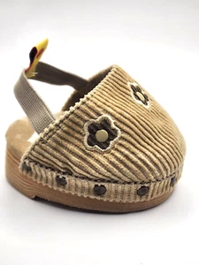 Build A Bear Shoe - Tan Corduroy Flowers Stitched  *ONE SINGLE SHOE* Replacement - Picture 1 of 10