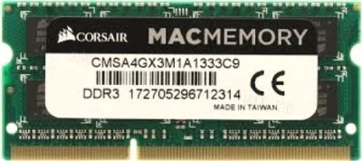 Corsair Mac Memory DDR3 Memoria 4 GB SO-DIMM 204-pin 1333 MHz  CMSA4GX3M1A1333C9 - Immagine 1 di 4