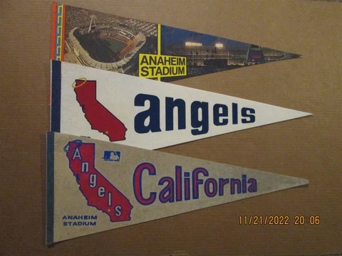 MLB California Angels Vintage Lot of 3 1970's Anaheim Stadium Baseball Pennants Cover