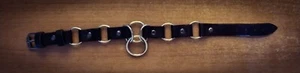 Collare cuoio handmade artigianale nero anelli bondage - Foto 1 di 2