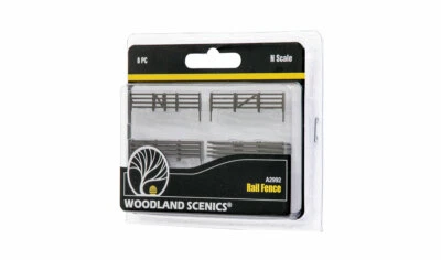 N Scale Rail Fence (8 pcs) - Woodland Scenics #A2992 - Image 1 of 4