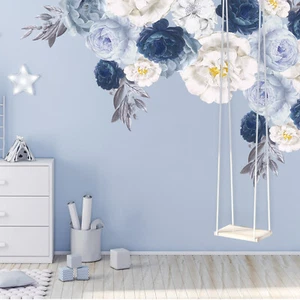 Calcomanías Walplus elegantes de peonías de gran tamaño peonías pegatinas de pared para habitación - Imagen 1 de 14