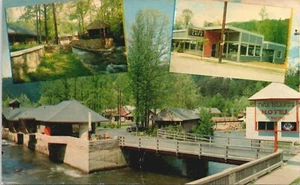 Twin Island Motel Multi-View - Gatlinburg, Tennessee - unbestellte Postkarte - Bild 1 von 5