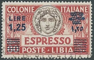 1936 LIBIA ESPRESSO USATO SOPRASTAMPATO 1,25 LIRE SU 60 CENT - RB17-3 - Imagen 1 de 1
