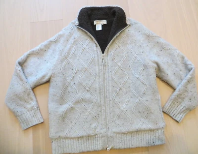 Vintage NORM THOMPSON Men's Full ZIPPER Heavy CARDIGAN SWEATER JACKET L Large - Image 1 of 4