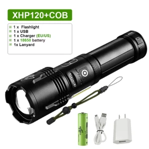 Super XHP120/90 Powerful Led Flashlight Rechargeable Tactical Flashlight Camping - Picture 1 of 21