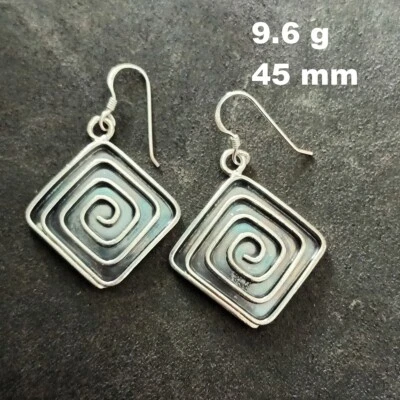 ARTISAN SILVER EARRINGS CRAFT VINTAGE DANGLES Whispers of the Past #A406 - Image 1 of 4