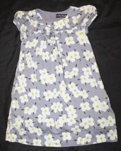 Girls MINI BODEN gray dress with white & green flowers Size 7/8 - Picture 1 of 2