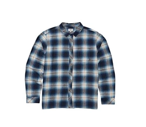 Billabong COASTLINE FLANNEL Blue Plaid Long Sleeve Button Down Men's Shirt - Picture 1 of 5