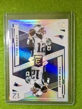 TOM BRADY JERSEY #12 REFRACTOR CARD PATRIOTS PRIZM 2019 Donruss Elite Deck #ED18