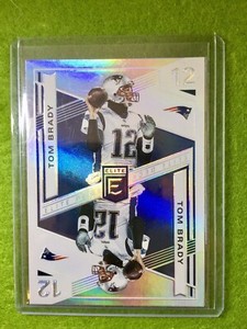 TOM BRADY JERSEY #12 REFRACTOR CARD PATRIOTS PRIZM 2019 Donruss Elite Deck #ED18