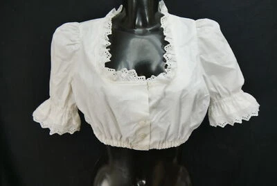 Gr.42 Dirndlbluse weiß Bluse für Dirndl H.Moser Baumwolle mit Spitze B11641 - Bild 1 von 4
