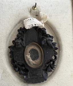 🔴 Ciondolo porta Reliquia LEGNO INTAGLIATO MANO medaglione centrale antica 800 - Foto 1 di 15