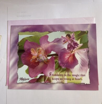 Happy Birthday Friend Greeting Card  Fairy Art  By Lisa Jane - Image 1 of 4